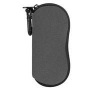 MoKo Eyeglass Soft Case, Zippered Neoprene Sunglasses Pouch with Clip for Men Women - Gray
