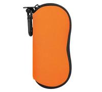 MoKo Eyeglass Soft Case, Zippered Neoprene Sunglasses Pouch with Clip for Men Women, Orange