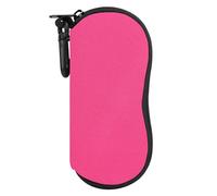 MoKo Eyeglass Soft Case, Zippered Neoprene Sunglasses Pouch with Clip for Men Women - Magenta