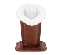 MoKo Eyeglasses Holder, Modern Velvet Plush Lined PU Leather Household Magnetic Holder Protective [Anti-scratch] [Dustproof] Stand Case for Eyeglass and Sunglasses - Brown