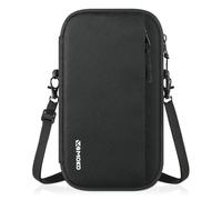 MoKo Family Passport Holder for 8, RFID Blocking Passport Wallet with Airtag Hole & Shoulder Strap, Travel Documents Organizer, Holiday Essentials Travel Wallet for Tickets, Cards, Cash, Keys, Black