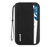 MoKo Family Passport Holder Travel Wallet for 4/5 Passports, RFID Passport Wallet, Travel Document Holder for Flight Tickets, Cards, Cash, Keys, Travel-Essentials with Wrist Strap, Black