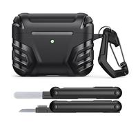 MoKo for AirPods Pro 3 Case (2025), Cool Armor Case Compatible with Apple AirPods Pro 3rd Generation, TPU Full Protective Shockproof Cover with Cleaner Kit & Keychain, Black