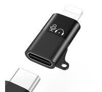 MoKo for DJI Mic Mini USB C to Lighting Phone Adapter - Lightning to USB-C Audio Adapter for iPhone 14/13/12/11/Apple EarPods/Wireless Mic Receiver/Phone, Support Charging -1 Pack, Black