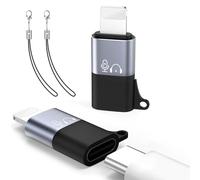 MoKo for DJI Mic Mini USB C to Lighting Phone Adapter - Lightning to USB-C Audio Adapter for iPhone 14/13/12/11/Apple EarPods/Wireless Mic Receiver/Phone, Support Charging -2 Pack