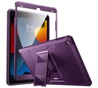 MoKo for iPad 10.2 Inch Case for iPad 9th Generation 2021/ iPad 8th Generation 2020/ iPad 7th Gen 2019, [Heavy Duty] Shockproof Full Protective Cover with Built-in Screen Protector, Dark Purple