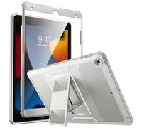 MoKo for iPad 10.2 Inch Case for iPad 9th Generation 2021/ iPad 8th Generation 2020/ iPad 7th Gen 2019, [Heavy Duty] Shockproof Full Protective Cover with Built-in Screen Protector, Light Gray