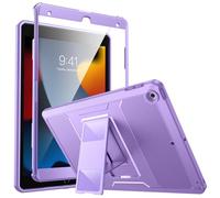 MoKo for iPad 10.2 Inch Case, Heavy Duty Shockproof Cover for iPad 9 & 8 Generation, Built-in Screen Protector, Purple