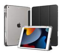 MoKo for iPad 9th/8th/7th Generation Case 10.2-Inch 2021/2020/2019 with Pencil Holder, Slim Light Trifold Smart Protective Cover for iPad 10.2 with Hard PC Translucent Back Shell, Black