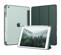 MoKo for iPad 9th/8th/7th Generation Case 10.2-Inch 2021/2020/2019 with Pencil Holder, Slim Light Trifold Smart Protective Cover for iPad 10.2 with Hard PC Translucent Back Shell, Midnight Green