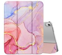 MoKo for iPad (A16) 11th Generation Case 2025, iPad 10th Generation Case 2022, Slim Stand Hard PC Translucent Back Shell Smart Cover Case for iPad 11th Gen 11 inch 2025, Light Pink Gold Marble