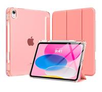 MoKo for iPad (A16) 11th Generation Case 11 Inch 2025, iPad 10th Generation Case 10.9 Inch 2022 with Pencil Holder, Slim Light Trifold Protective Cover with Hard PC Translucent Back Shell, Conch Shell