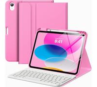 MoKo for iPad (A16) 11th Generation Case with Keyboard 11 inch 2025, iPad 10th Generation 10.9 inch Case with Pencil Holder, Multi-Angle Detachable Bluetooth Keyboard, Peony