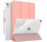 MoKo for iPad Air 11 Inch Case 7th/6th Generation M3/M2 2025/2024, iPad Air 5th/4th Gen 10.9" 2022/2020, Translucent Frosted Soft TPU Back Cover, Slim Protective Cover,Auto Wake/Sleep,Apricot Orange