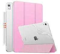 MoKo for iPad Air 11 Inch Case 7th/6th Generation M3/M2 2025/2024, iPad Air 5th/4th Gen 10.9" 2022/2020, Translucent Frosted Soft TPU Back Cover, Slim Protective Cover, Auto Wake/Sleep, Flowers Pink