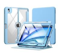 MoKo for iPad Air 11 Inch Case 7th/6th Generation M3/M2 2025/2024, iPad Air 5th/4th Gen Case 10.9 Inch 2022/2020 with Pencil Holder, Screen Protector, Lens Protector, Magnetic Multi Angle, Sunny Sky