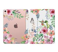 MoKo for iPad Air 11 Inch Case 7th/6th Generation M3/M2 2025/2024, iPad Air 5th/4th Gen 10.9" 2022/2020, Translucent Frosted Soft TPU Back Cover, Slim Protective Cover,Auto Wake/Sleep,Fragrant Flowers