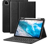 MoKo for iPad Air 11 Inch Case with Keyboard 7th/6th Gen(M4/M3-2026/2025/2024), iPad Air 5th/4th Gen Case 2022/2020 10.9'' with Pencil Holder, Multi-Angle Detachable Bluetooth Keyboard, Black