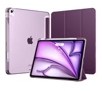 MoKo for iPad Air 13-Inch Case (M4/M3/M2) 2026/2025/2024 with Pencil Holder, Slim Light Trifold Protective Cover with Hard PC Translucent Back Shell for iPad Air 13, Auto Wake/Sleep, Dark Purple