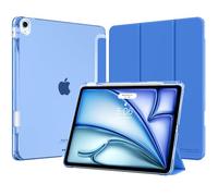 MoKo for iPad Air 13-Inch Case (M4/M3/M2) 2026/2025/2024 with Pencil Holder, Slim Light Trifold Protective Cover with Hard PC Translucent Back Shell for iPad Air 13, Auto Wake/Sleep, Cobalt Blue