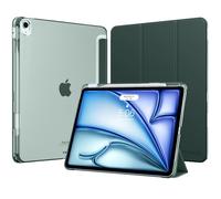 MoKo for iPad Air 13-Inch Case (M4/M3/M2) 2026/2025/2024 with Pencil Holder, Slim Light Trifold Protective Cover with Hard PC Translucent Back Shell for iPad Air 13, Auto Wake/Sleep, Midnight Green