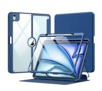 MoKo for iPad Air 13-Inch Case M4/M3/M2 2026/2025/2024 with ScreenPortector | Full Heavy Duty Case for iPad Air 13 with Pencil Holder, Clear Back, Magnetic Multi-angle Stand, Auto Wake/Sleep, Sea Blue