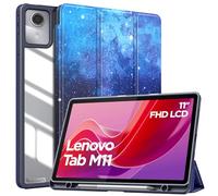 MoKo for Lenovo Tab M11 2024 (TB330FU/TB330XU) Tablet with Stylus Slot, Auto Awakening/Watch out, Ultra Slim TriFold Stand Cover with Back Pen Holder, Blue Starry Sky