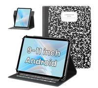 MoKo for Tablet 10 inch Android Case with Magnetic Closure, Slim 360 Degree Rotating Protective Cover with Multi-Angle Stand & Front Pocket for All 9-11 inch Tablets, Notebook Black