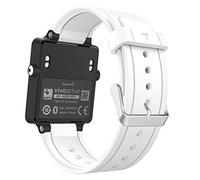 MoKo Garmin Vivoactive Watch Band, Soft Silicone Replacement Fitness Bands Wristbands with Metal Clasps for Garmin Vivoactive/Vivoactive Acetate Sports GPS Smart Watch - WHITE