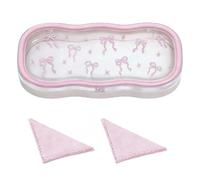 MoKo Glasses Case Hard Shell, Cute Eyeglass Case for Reading Glasses, Prescription Glasses, Clear Eyeglasses Case for Women Girls, Pink Bow