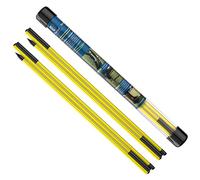 MoKo Golf Alignment Stick, 2 Pack Swing Trainer Tool, 48" Collapsible Alignment Stick Golf Training Aid for Aiming, Putting, Posture Corrector, Golf Practice Sticks with Clear Tube Case, Yellow