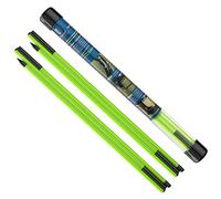 MoKo Golf Alignment Stick, 2 Pack Swing Trainer Tool, 48" Collapsible Alignment Stick Golf Training Aid for Aiming, Putting, Posture Corrector, Golf Practice Sticks with Clear Tube Case, Green