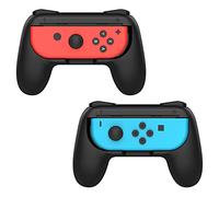 MoKo Grip Compatible with Switch/Switch OLED Model (2021) Joy-Con, [2-Pack] Profile-modeling Controller Handle Kit for Switch/Switch OLED Model (2021) Joy-Con (Black)