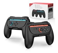 MoKo Grips for Nintendo Switch 2 Joy-Con, 2-Pack Ergonomic Joy-Con Grips for Switch 2, Anti-Slip Handle Kit Accessories, Coal Black