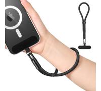 MoKo Hand Wrist Strap, Adjustable Phone Lanyard Phone Charm with Tether Tab, Hands-free Cellphone Wristlet Strap for iPhone, Most Smartphones, Black