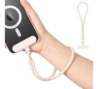 MoKo Hand Wrist Strap, Adjustable Phone Lanyard Phone Charm with Tether Tab, Hands-free Cellphone Wristlet Strap for iPhone, Most Smartphones, Camel