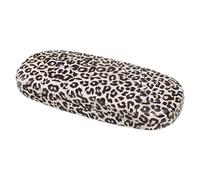 MoKo Hard Shell Eye Glasses Case with Cloth, PU Leather Protective Eyeglasses Cases Storage Organizer Travel for Men Women, Leopard