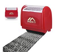 MoKo ID Theft Roller Stamp Refillable Self Inking Large Data Protection Stamp Camouflage for Privacy Privacy Blackout Large Red