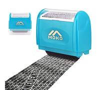 MoKo Identity Theft Protection Stamp Roller, Refillable Self Inking Wide Roller Security Stamp, Private & Confidential Stamp Roller for Personal Information Blackout, Large Size, Blue