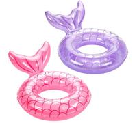 MoKo Inflatable Swimming Ring, [2 Pack] Children Cute Pool Float Tube Decorations Swim Tubes Outdoor Pool Beach Water Floats Party Supplies Kids Floaties, Rose Gold & Light Purple