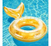 MoKo Inflatable Swimming Ring, Children Cute Pool Float Tube Decorations Swim Tubes Outdoor Pool Beach Water Floats Party Supplies Kids Floaties, Golden