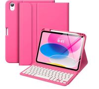 MoKo Keyboard Case for iPad (A16) 11th 11''/10th Gen 10.9'', Persian Pink