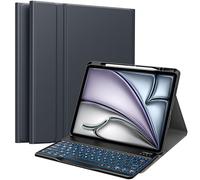 MoKo Keyboard Case for New iPad Air 13 Inch Case with Keyboard 2025/2024, Multi-Angle Magnetic Stand Cover for iPad Pro 12.9 2022/2021/2020/2018, Detachable Wireless Bluetooth Keyboard, Space Gray