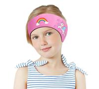 MoKo Kids Swimming Headband - Cute Waterproof Ear Protection for Bathing & Swimming, Age 1-3, S Size, Pink Rainbow Unicorn