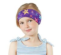 MoKo Kids Swimming Headband - Cute Waterproof Ear Protection for Bathing & Swimming, Purple Starfish, Age 4-17, M Size