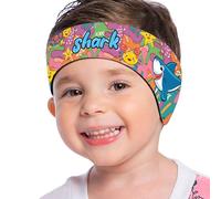MoKo Kids Swimming Headband - Waterproof Ear Protection for Bathing & Swimming, Age 3-9, Graffiti Shark