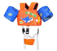 MoKo Kids Swimming Vest, Toddler Floaties, Arm Band Floaties with Adjustable Strap, Swim Jacket Water Wing Pool Float, Water Sports Learning Swim Training Equipment, Orange Blue Sharks