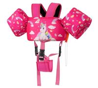 MoKo Kids Swimming Vest, Toddler Floaties, Arm Band Floaties with Adjustable Strap, Swim Jacket Water Wing Pool Float, Water Sports Learning Swim Training Equipment, Rose Unicorn