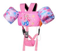 MoKo Kids Swimming Vest, Toddler Floaties, Arm Band Floaties with Adjustable Strap, Swim Jacket Water Wing Pool Float, Water Sports Learning Swim Training Equipment, Pink Mermaid