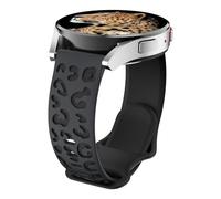 MoKo Leopard Engraved Strap Compatible with Samsung Galaxy Watch 7/FE/6/5/4 40mm 44mm/Watch 6/4 Classic 43mm 47mm 42mm 46mm/5 Pro 45mm/3 41mm/Active 2 Women, 20mm Soft Silicone Sport Band, CB/B